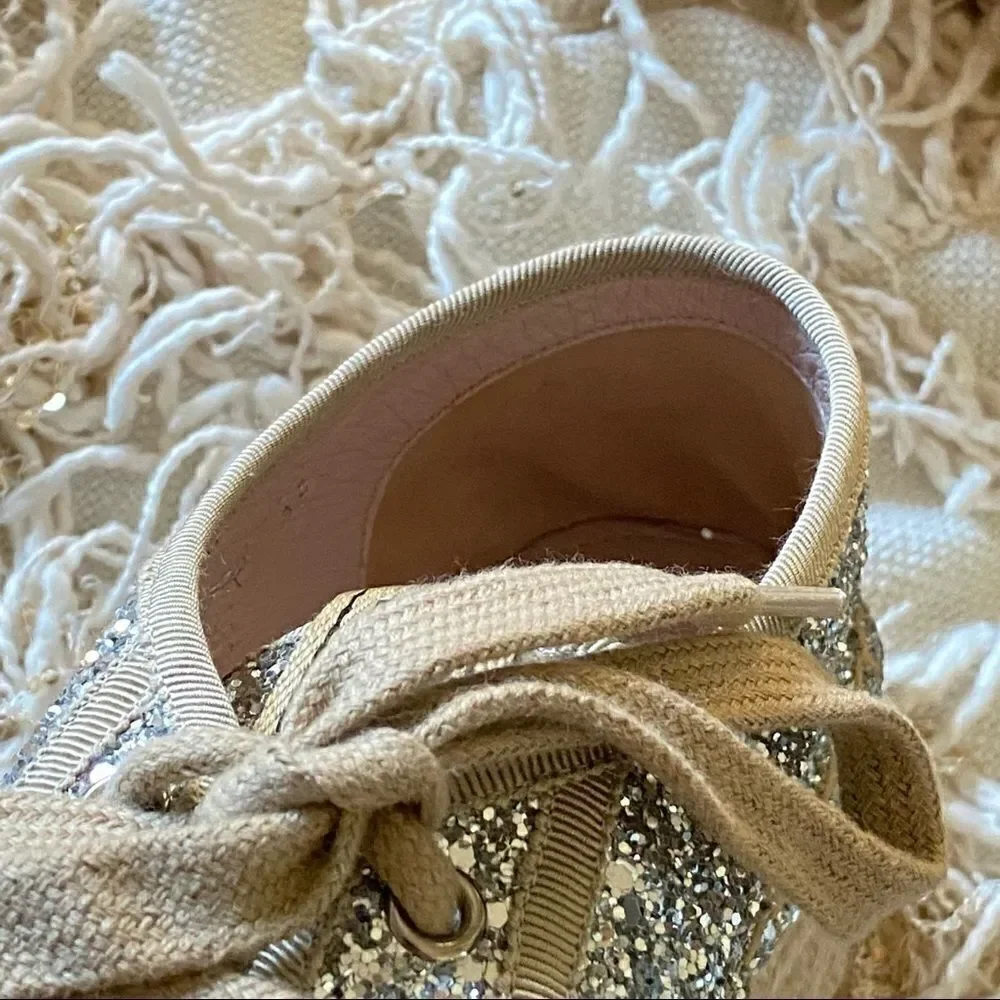 MIU MIU Logo Lace Up Platform Espadrille Sneakers